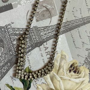 Vintage Rhinestone Chevron Necklace